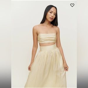 NWT Reformation Carlow butter yellow Two-Piece, size 0